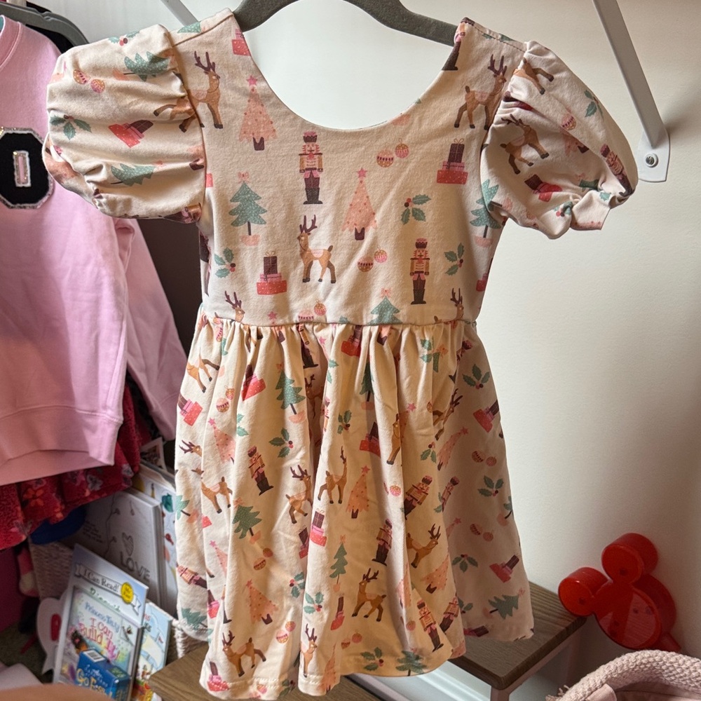 Charming Kids Dress with Holiday and Nutcrackers